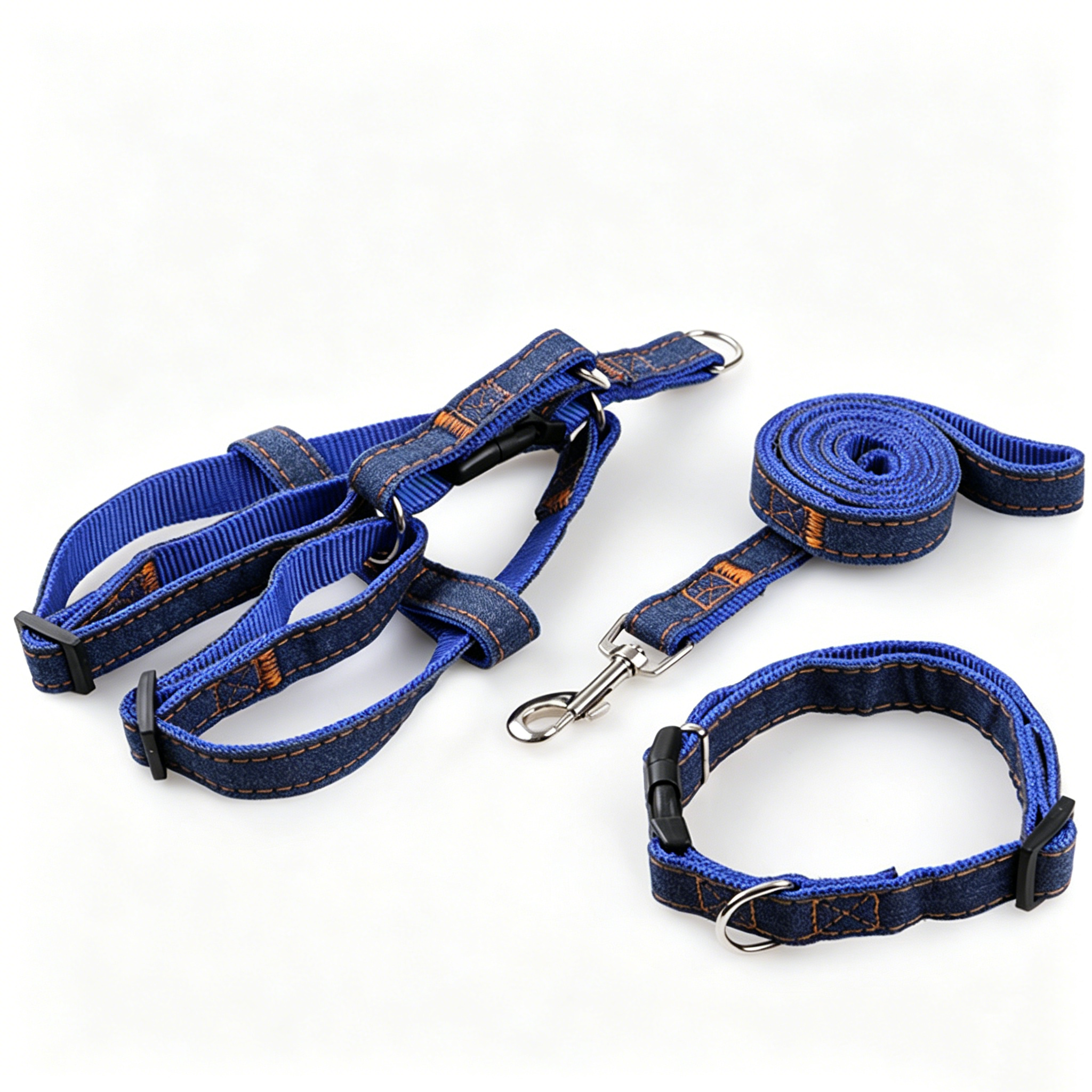 The Pet Edit | Vintage American Denim Pet Harness & Leash Set