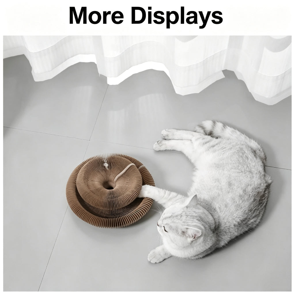 Accordion cat scratcher – corrugated cardboard scratch pad for indoor cats