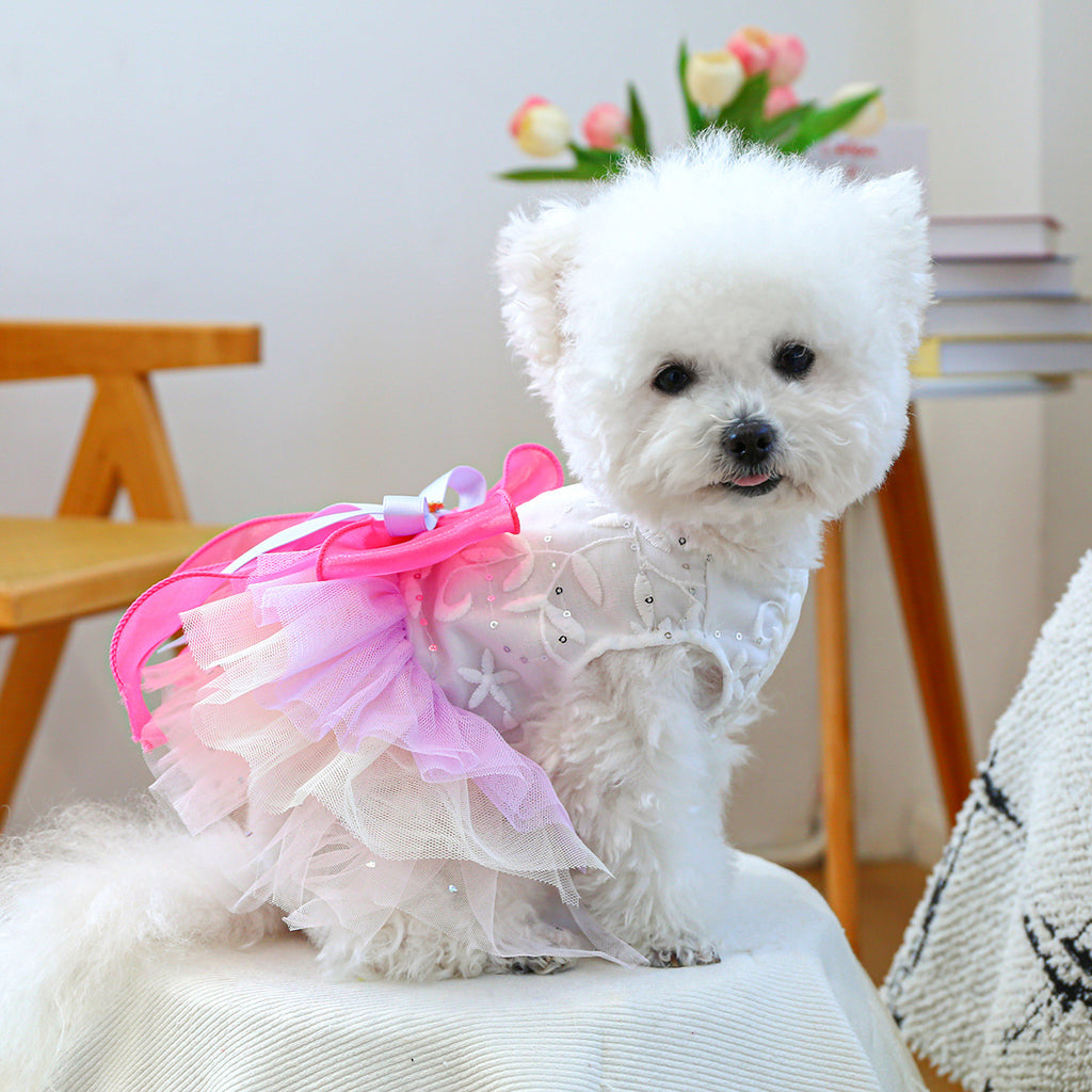 Aesthetic Pearl & Lace Pet Wedding Dress Gown - Premium Gala Collection