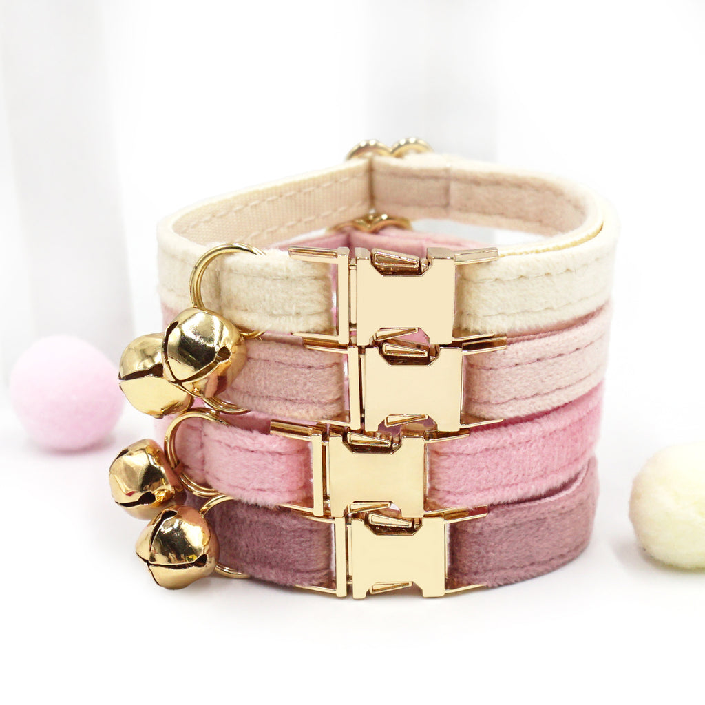 The Pet Edit | Luxury Handcrafted Velvet Collar with Golden Bell - Boutique Collection