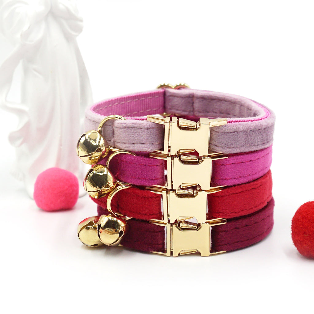 The Pet Edit | Luxury Handcrafted Velvet Collar with Golden Bell - Boutique Collection
