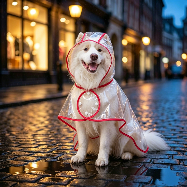 Aesthetic Clear Waterproof Pet Raincoat - Full Coverage for Cats & Dogs (XS-8XL)