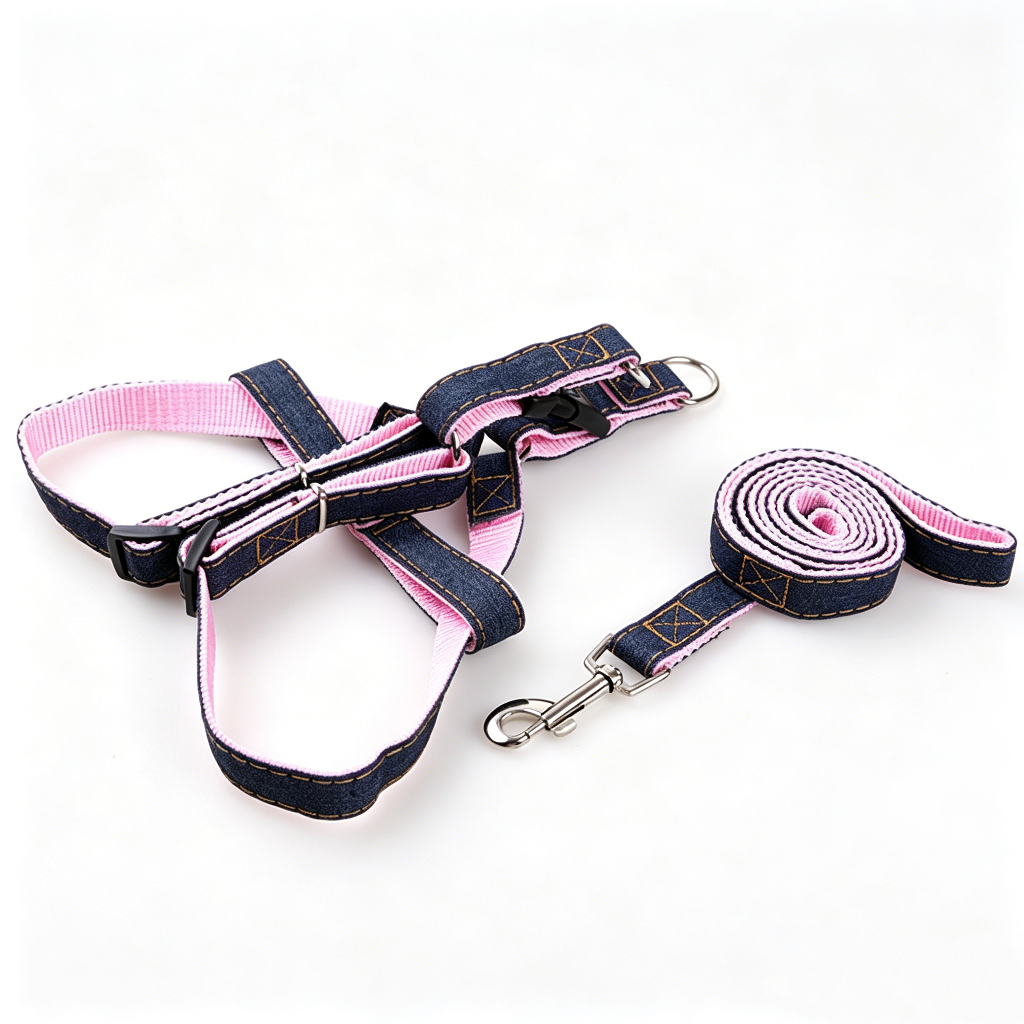 The Pet Edit | Vintage American Denim Pet Harness & Leash Set