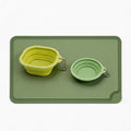 Adventure Pet Dining Kit - 3-Piece Collapsible Travel Set (2 Bowls + 1 Food Mat) for Hiking, Camping, Road Trips