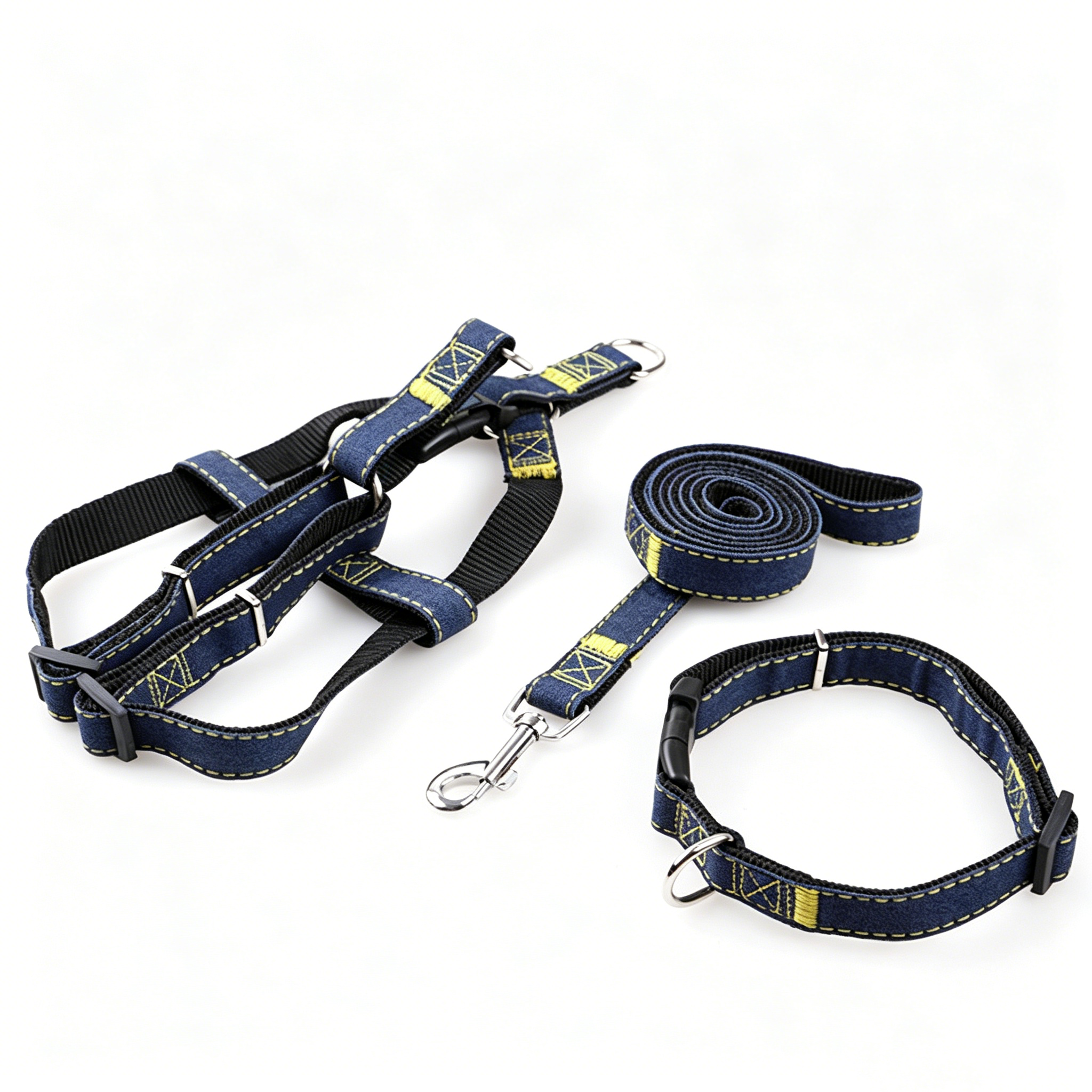 The Pet Edit | Vintage American Denim Pet Harness & Leash Set