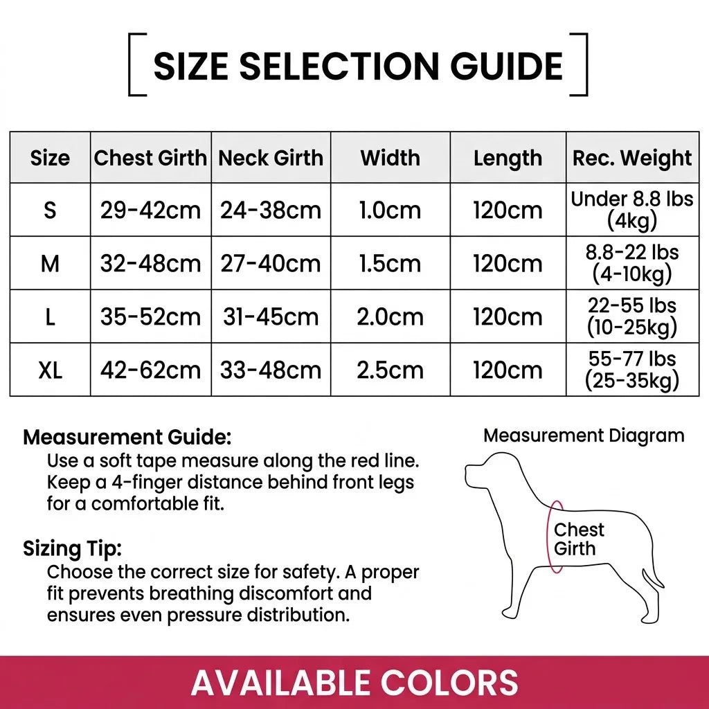 Size Selection Guide - Denim Harness Set