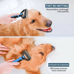 Professional 2-in-1 Pet De-matting & De-shedding Comb