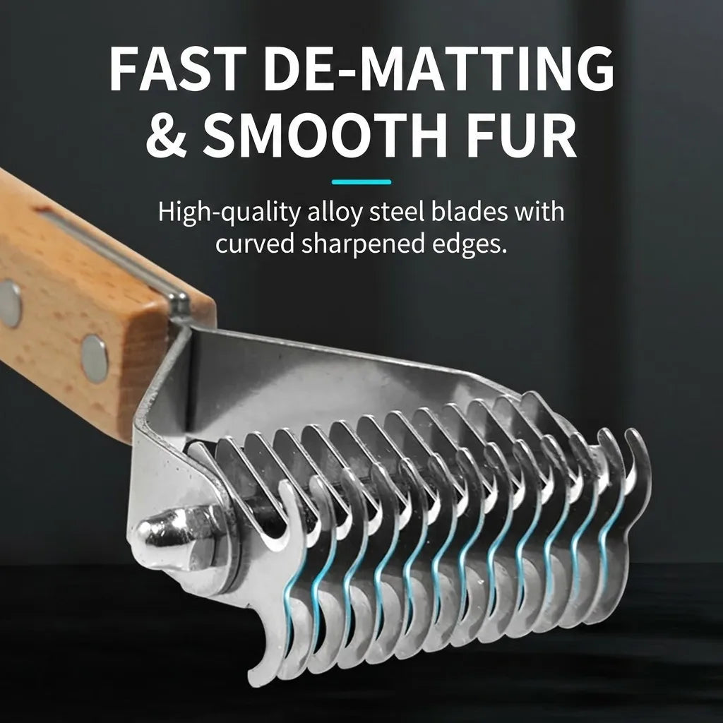 Premium Beech Wood 3-in-1 & 2-in-1 Pet Grooming Tool