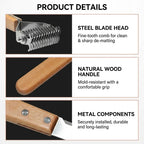 Premium Beech Wood 3-in-1 & 2-in-1 Pet Grooming Tool - Image 4