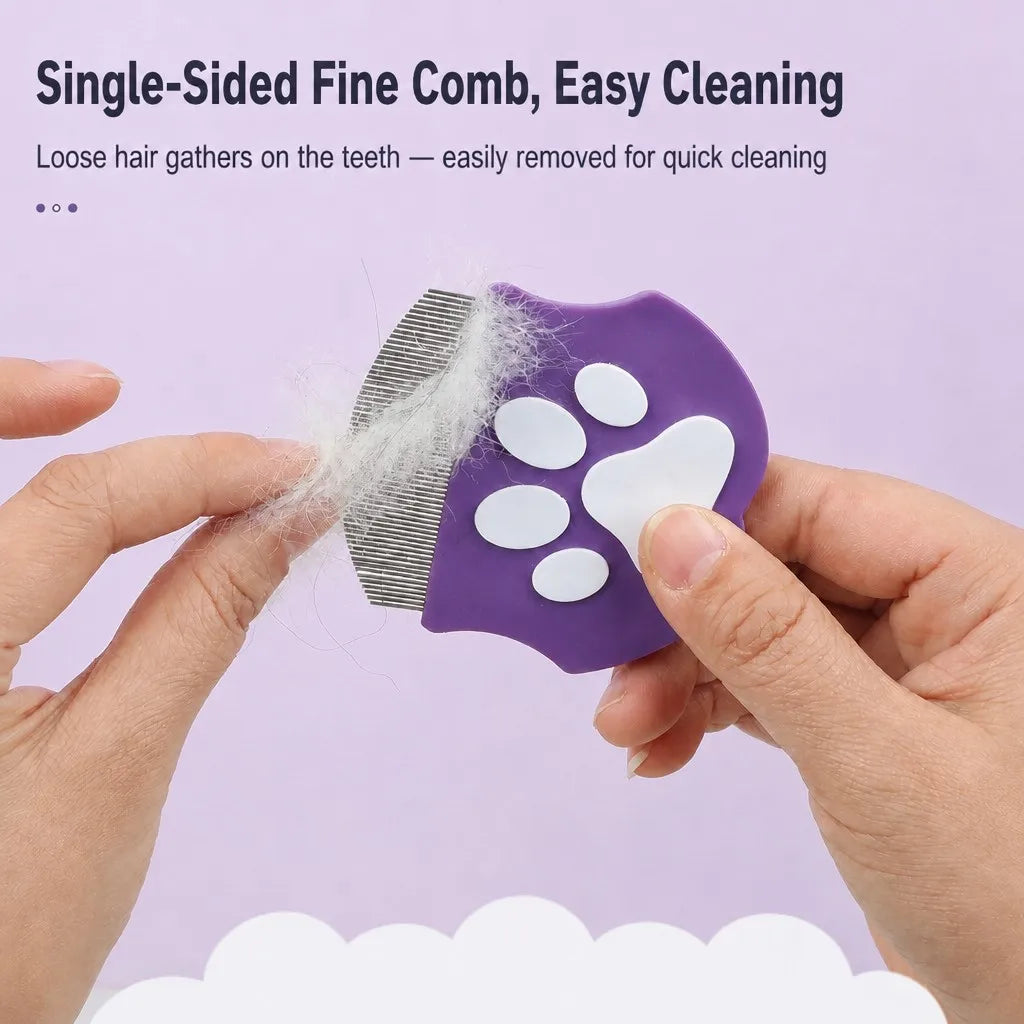 Pawmuse fine-tooth metal flea comb – 4 colors; face and detail grooming