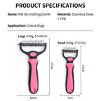 Professional 2-in-1 Pet De-matting & De-shedding Comb - Image 3