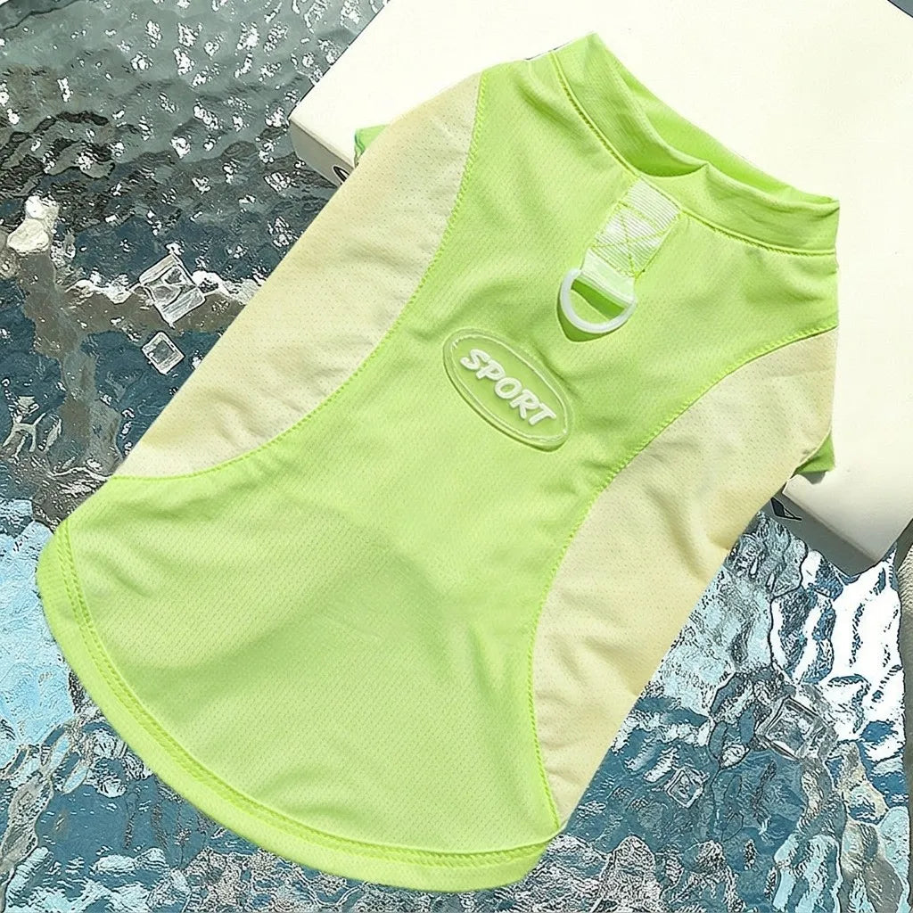 Grass Green-Yellow Sport Vest (Ice Silk) - Premium Cooling Fabric