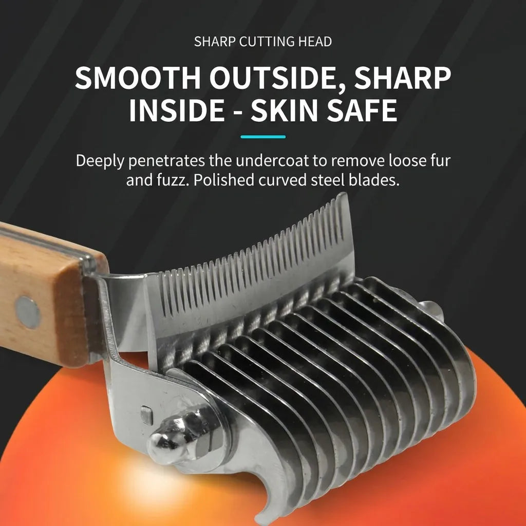 Premium Beech Wood 3-in-1 & 2-in-1 Pet Grooming Tool