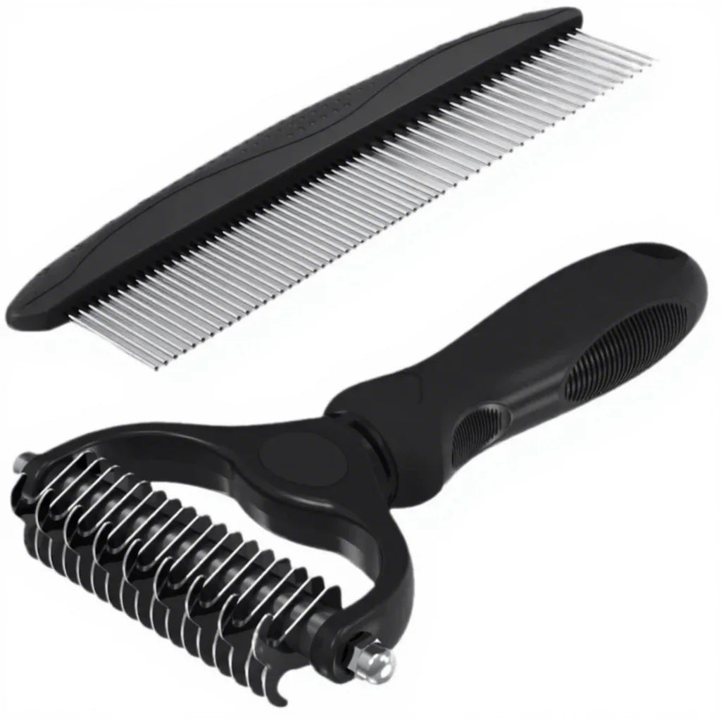 Professional 2-in-1 Pet De-matting & De-shedding Comb