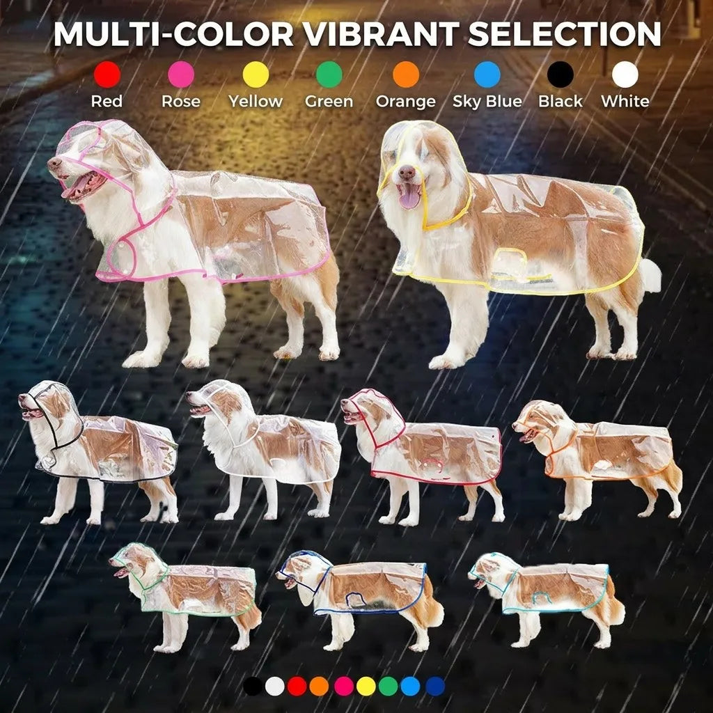 Multi-Color Selection - Clear Pet Raincoat