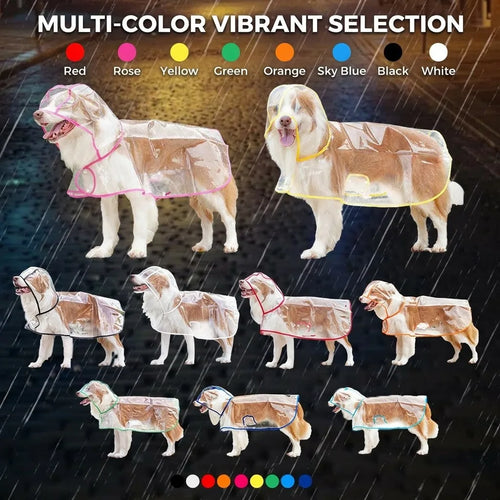 Multi-Color Selection - Clear Pet Raincoat