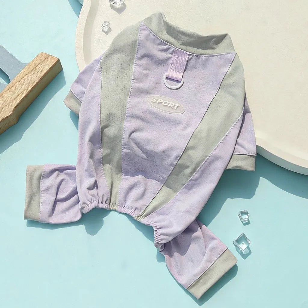 Purple-Grey Sport Onesie (Ice Silk) - Premium Cooling Fabric