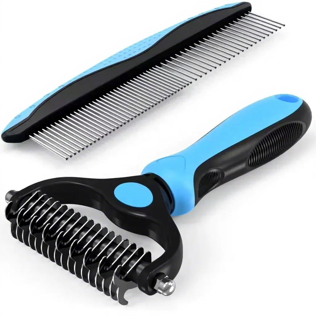 Professional 2-in-1 Pet De-matting & De-shedding Comb