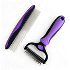 Set: Purple Brush + Slicker Comb