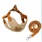 Aesthetic Teddy Bear Embroidery Pet Harness & Leash Set - Breathable Comfort - Image 5