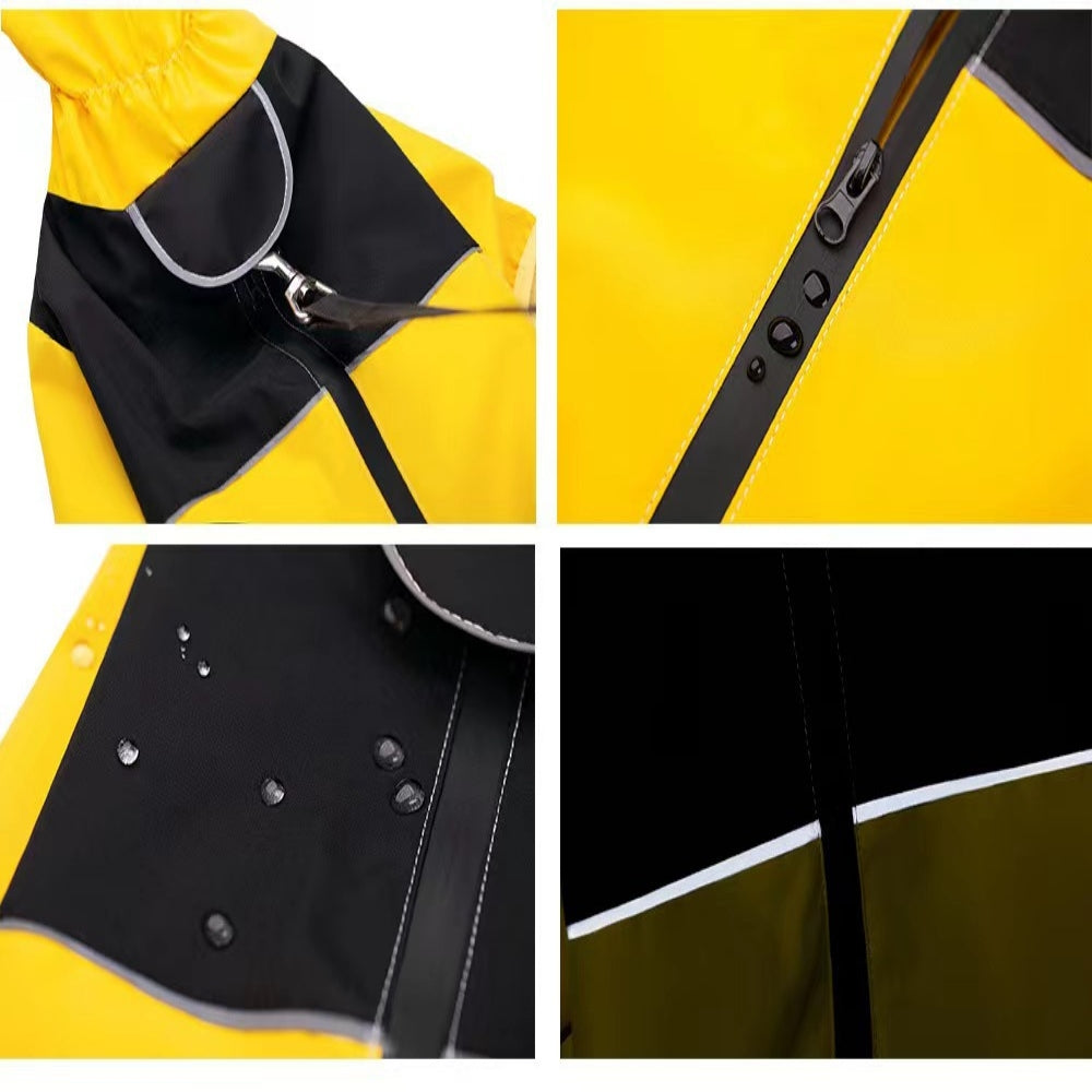 Pawmuse 4-leg dog raincoat – full-body water-repellent rain suit for medium and large dogs
