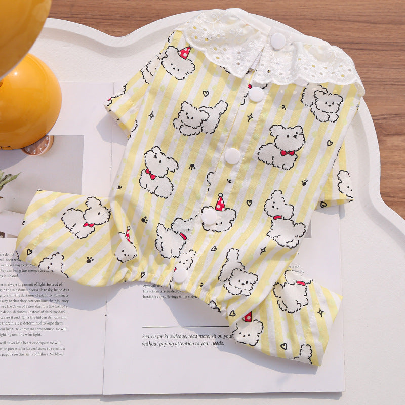 Yellow Puppy Tummy-Care Onesie (100% Cotton) Detailed View