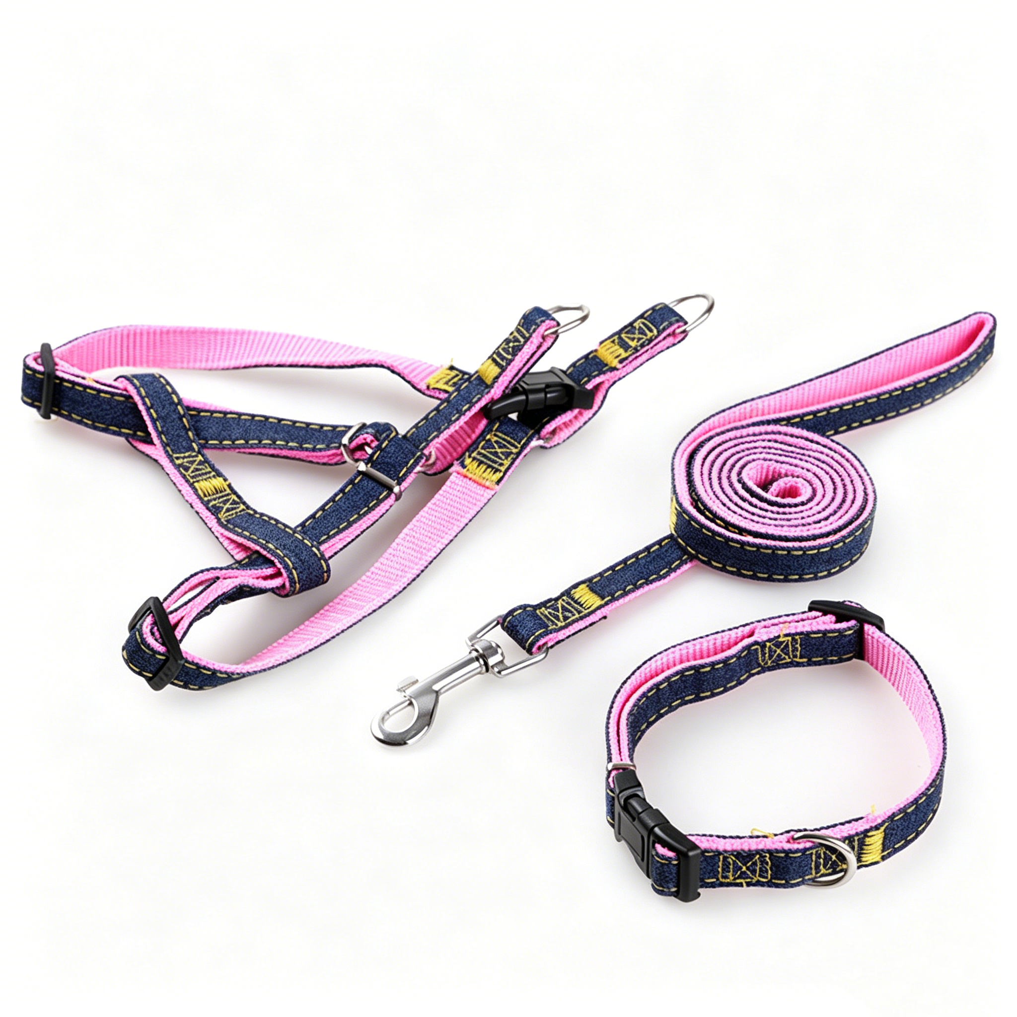 The Pet Edit | Vintage American Denim Pet Harness & Leash Set