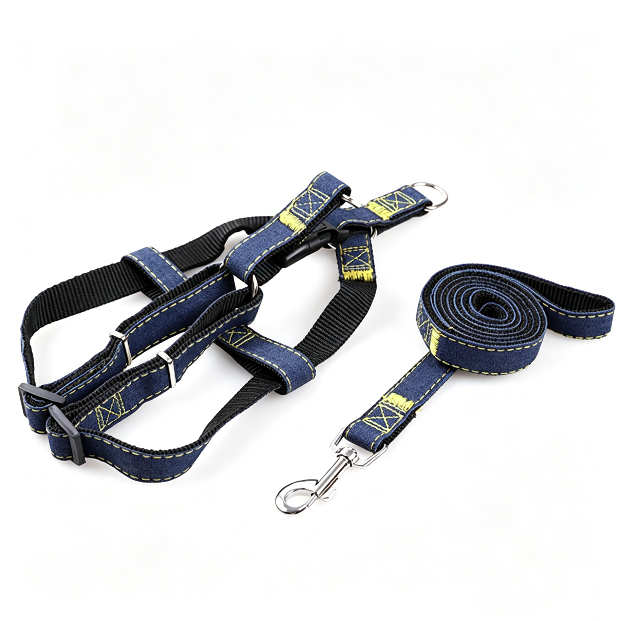 The Pet Edit | Vintage American Denim Pet Harness & Leash Set