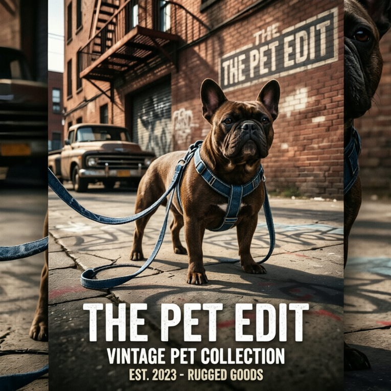 The Pet Edit | Vintage American Denim Pet Harness & Leash Set