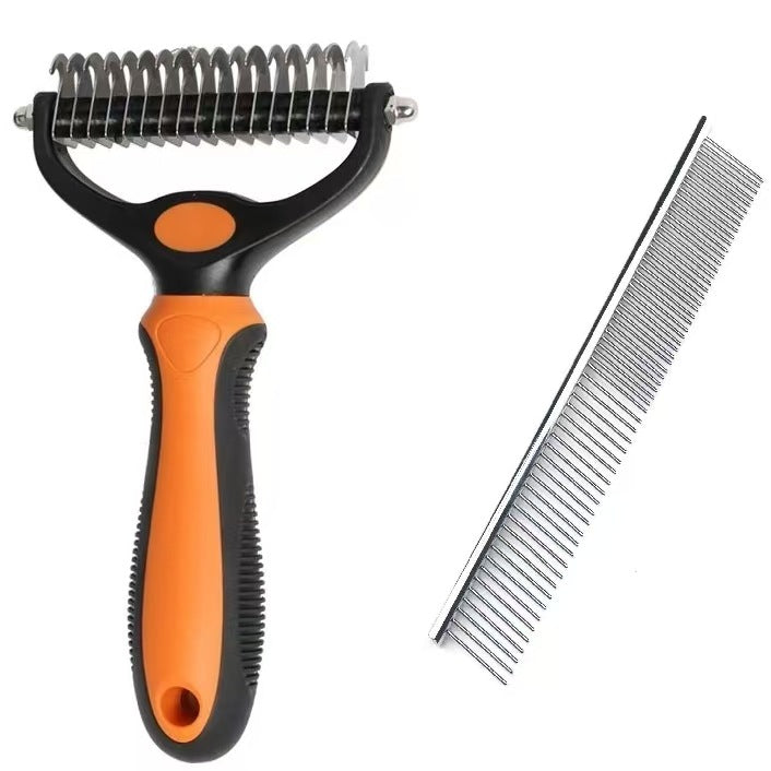 Professional 2-in-1 Pet De-matting & De-shedding Comb