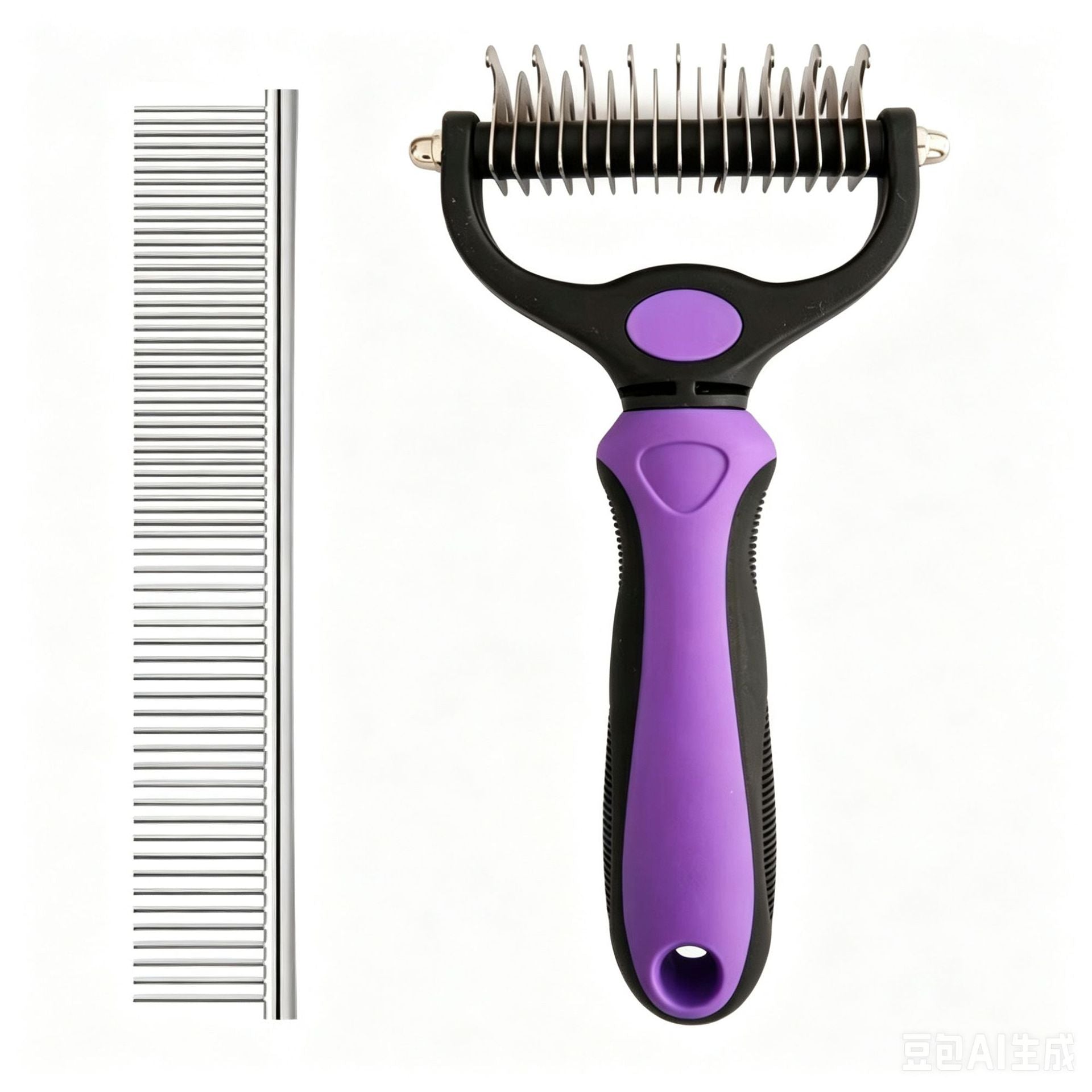Professional 2-in-1 Pet De-matting & De-shedding Comb