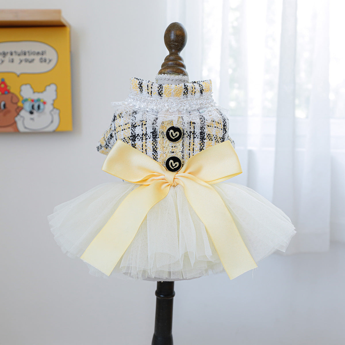Aesthetic Pearl & Lace Pet Wedding Dress Gown - Premium Gala Collection