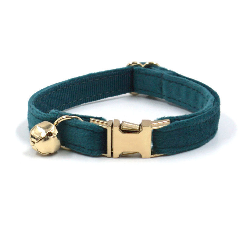 The Pet Edit | Luxury Handcrafted Velvet Collar with Golden Bell - Boutique Collection